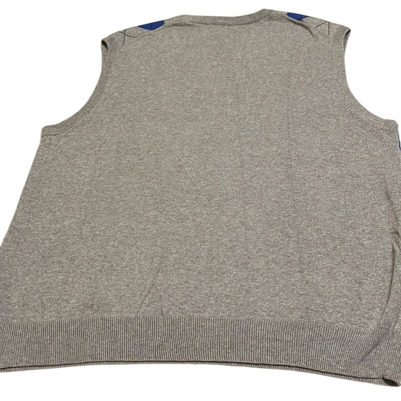 CHAPS Classic V-Neck Sweater Vest Classic Gray & Blue size XL - Picture 2 of 7